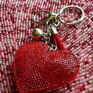 Stunning New Sparkly Red Valentines Heart ❤️ Keychain